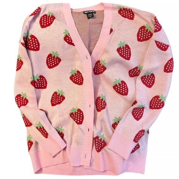Hot Topic Strawberry Cardigan/Sweater L - Picture 1 of 2